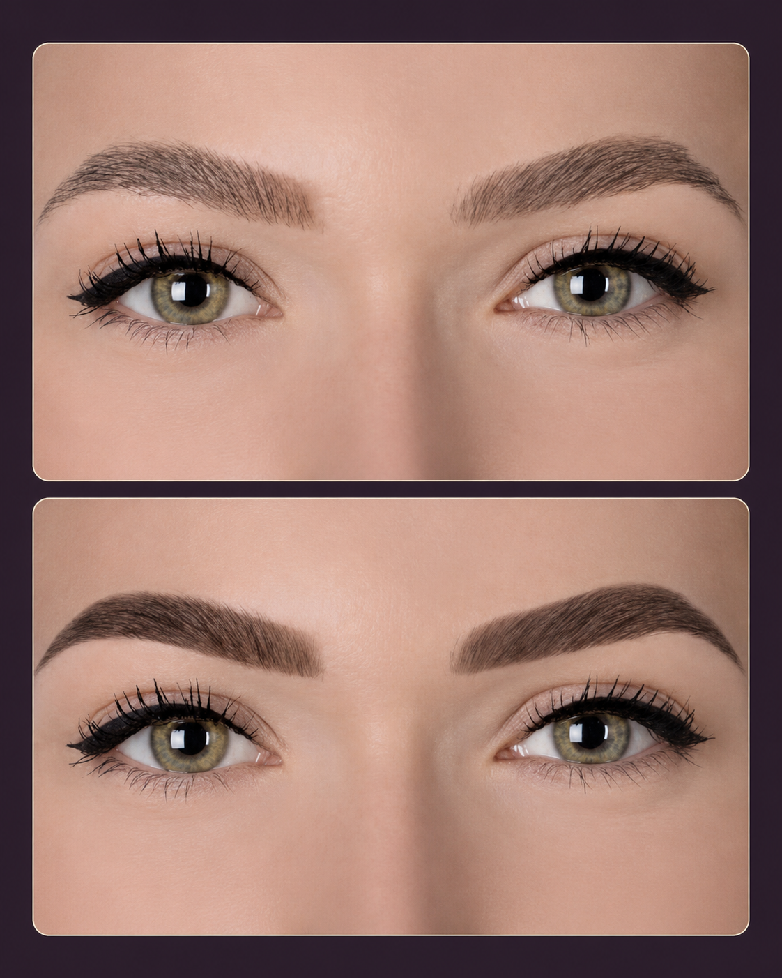 Permanent makeup brows before and after